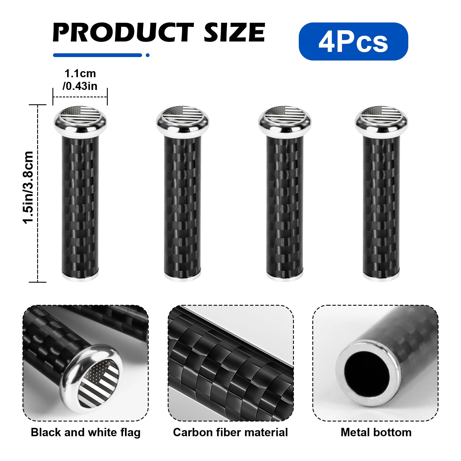 Carbon Fiber American Flag Door Knobs - FREE SHIPPING -2