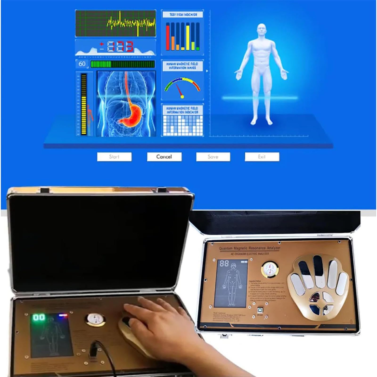 Analizator magnetyczny rezonansu kwantowego 3D, 53 raporty, wykrywacz zdrowia ciała do dokładnego testu zdrowia fizycznego, do użytku domowego