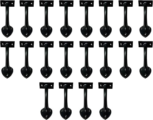 Miniatura 4 de Adonai Hardware "Izrahiah" - Soportes de pasamanos medianos de hierro forjado antiguo (2.3 pulgadas x 4 unidades, negro mate) para fácil