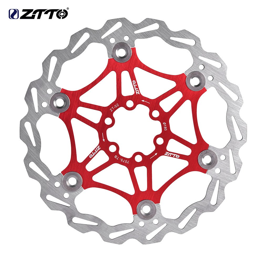 Tbest Pływający tarcza wirnik hamulcowy 180 mm 6 śrub góra MTB rower szosowy tylne wirniki śruby klocki hamulcowe akcesoria rowerowe czerwony, czarny