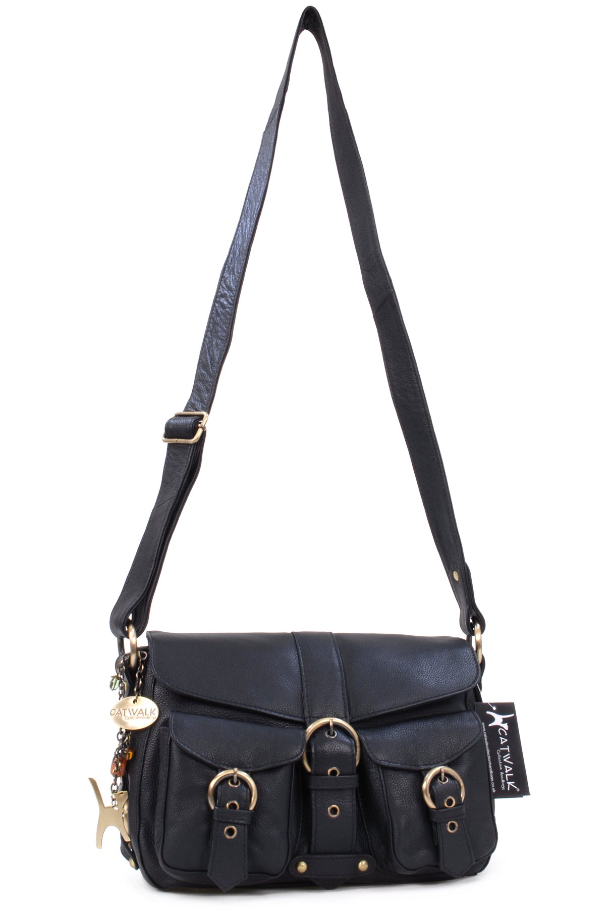 Catwalk Collection Handbags - Bandolera de Piel - Messenger Bag Mediano - Bolso de Mano Mujer - Bolso de Diario Tamaño A5 - Louisa