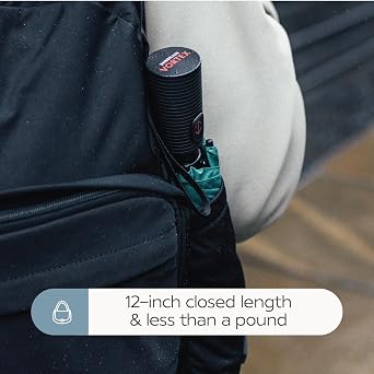 ShedRain Vortex Compact Folding Travel Umbrella Push-Button Open & Close, Vented Double Canopy, Protects from Rain, Sun, Wind