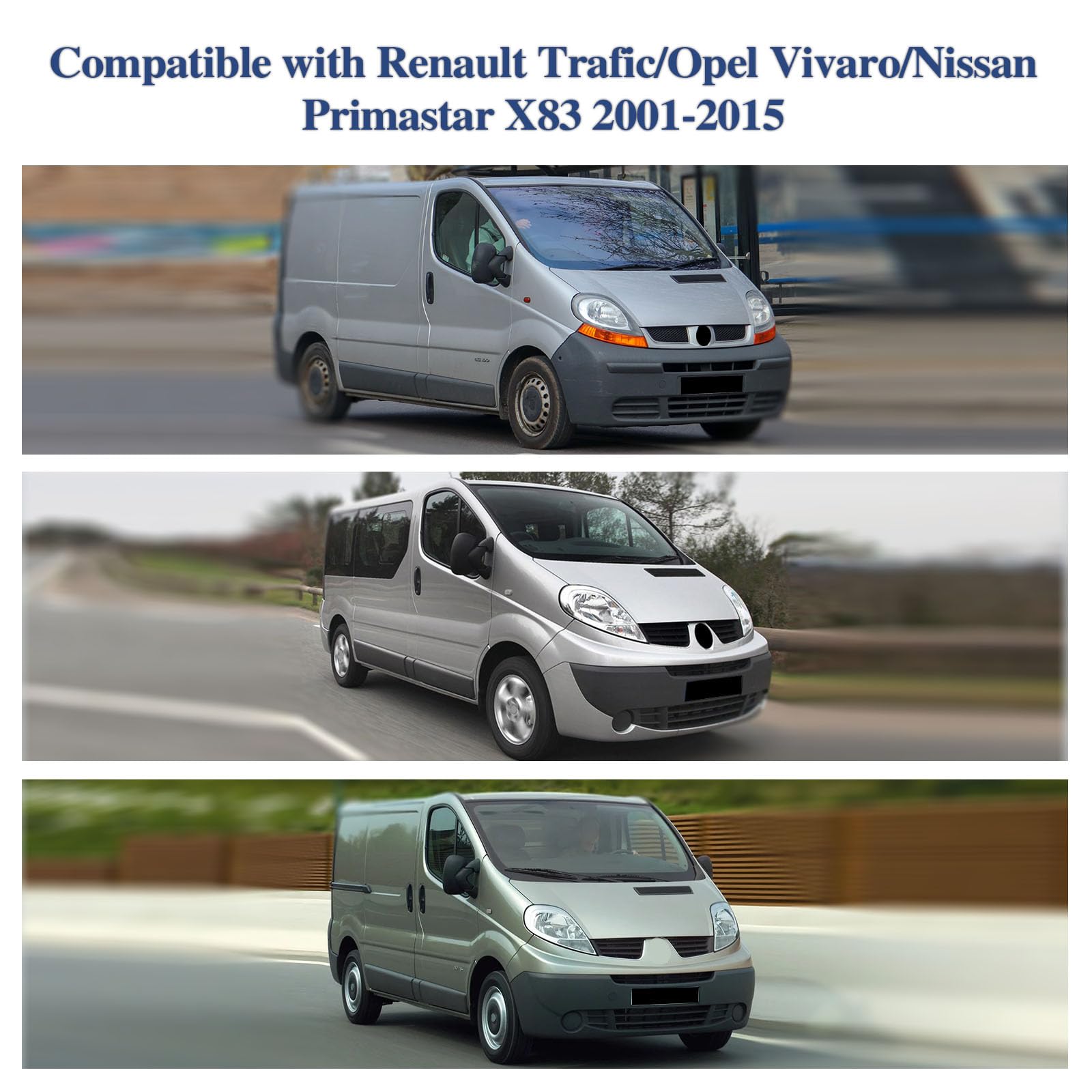 Protection de vitre compatible avec Renault Trafic X83/Opel Vivaro/Nissan Primastar 2001-2015 Protection contre les UV/glace/gel/pluie/poussière Fenêtres/feuilles tombées Pare-brise Protection de