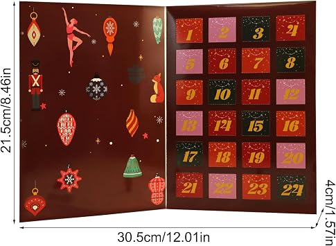 Create Your Own Advent Calendar, 24 Days DIY Christmas Countdown Calendar Box, Funny Sky Advent Calendar to Satisfy Yourself , Creative DIY Christmas Gift Packaging Box for Candy, Cookies, Toys