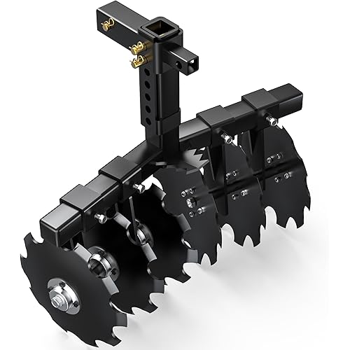 YITAMOTOR 28" Width Disc Plow Harrow with Universal 2" Receiver Mount for ATV UTV Black