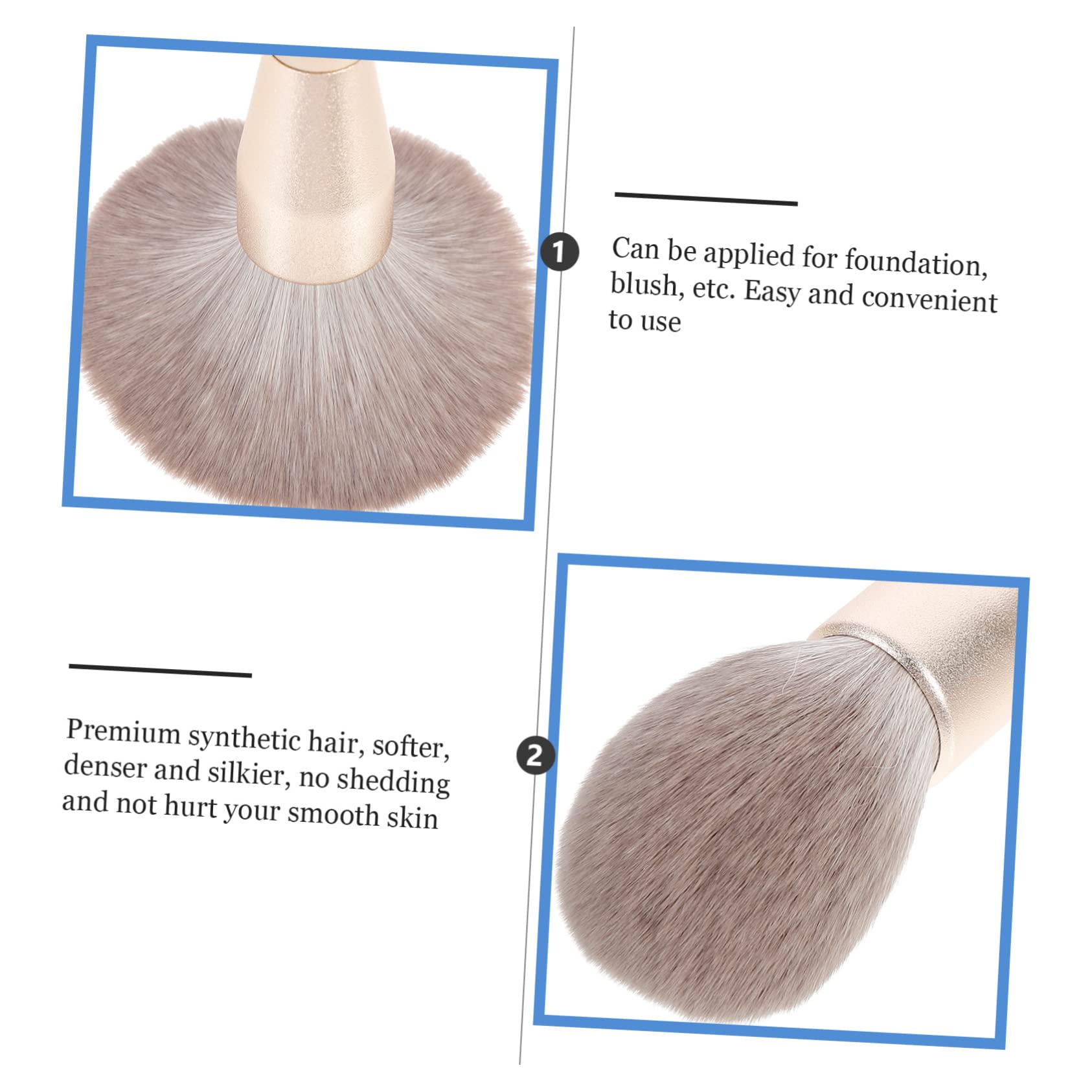 PartyKindom Fluffy Makeup Powder Brush White Cosmetic Brush Set for Blending Blush Loose Powder Foundation for Professional Use