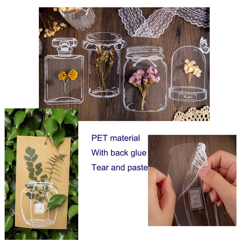 80 calcomanías para álbumes de recortes, con forma de botella, decoración de papel para álbumes de recortes, planificador, viñeta, suministros de diario, cuaderno, bricolaje, álbum de fotos,