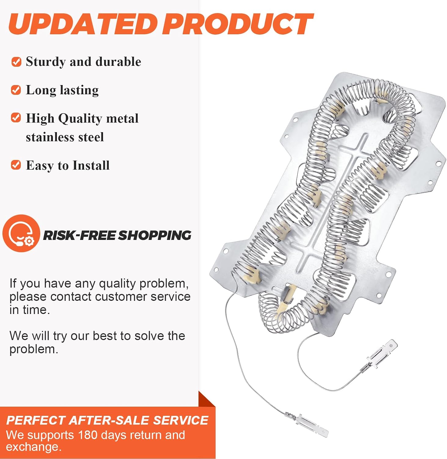 DC47-00019A Dryer Heating Element Kit by Beaquicy - 4pcs dryer parts DC96-00887A&DC47-00016A&DC47-00018A Thermostat Replacement for SAMSUNG DVE50M7450W/A3,DV40J3000EW/A2,DV42H5200EP/A3