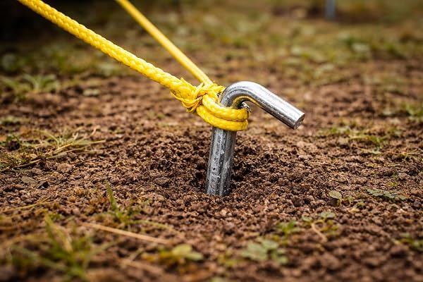 FERPASA® - Piquetas de Camping Suelo Duro de Acero Galvanizado 25 cm – Pack de 10 Unidades para Tiendas de Campaña, Toldos y Carpas – Anclaje Resistente para Tienda de Campaña y Toldo - 5