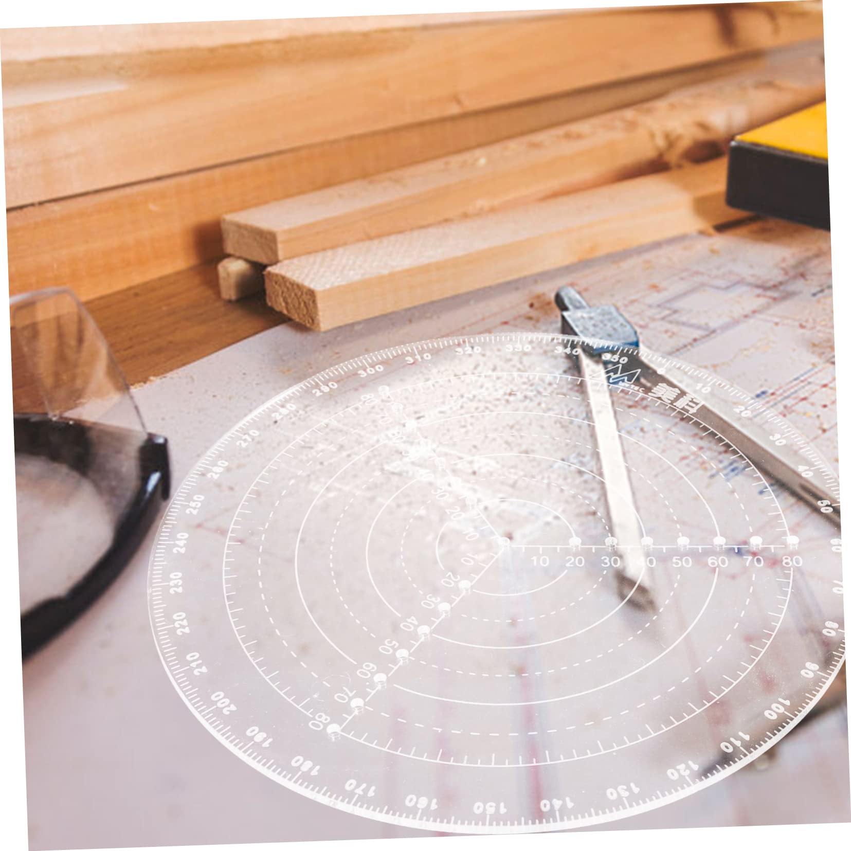Gabarit De Centrage Transparent – Règle Pour Trouver Le Centre D'un Cercle – Plastique Acrylique 20x20 Cm – Pour Bois, Métal, Bricolage