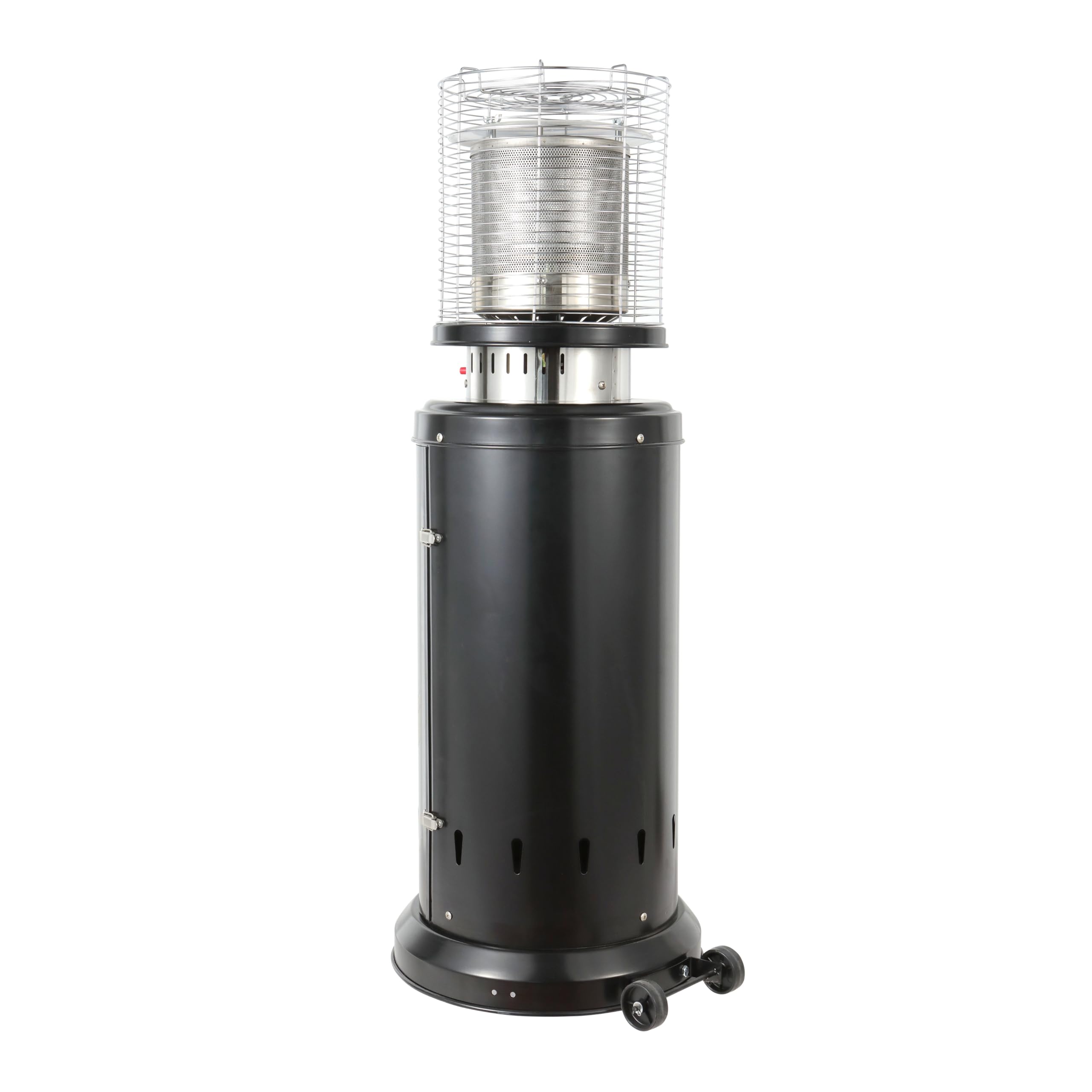 Fácula - Estufa de Gas Exterior Negra Ember | 9kW | Acero | Encendido piezoeléctrico | Ruedas | 18m²