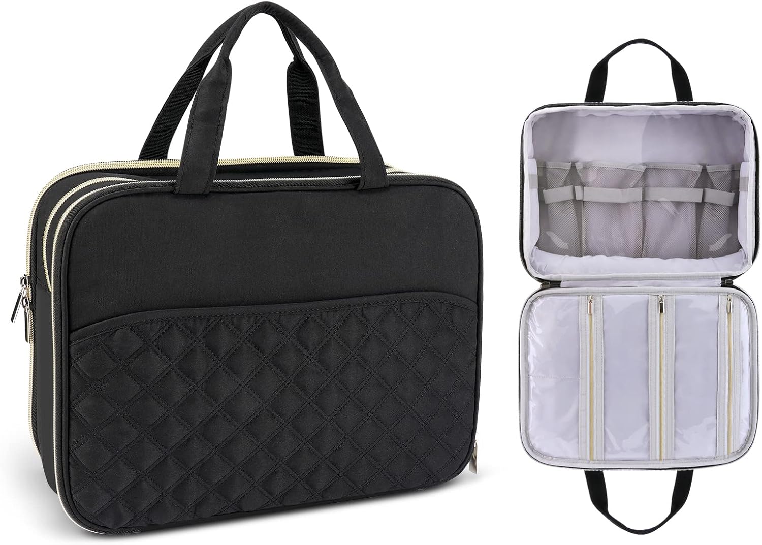 Kulturtasche Für Reisen - Ultraleichte Toiletten- & Kosmetiktasche Mit Mehreren Fächern, Wasserabweisend & Platzsparend