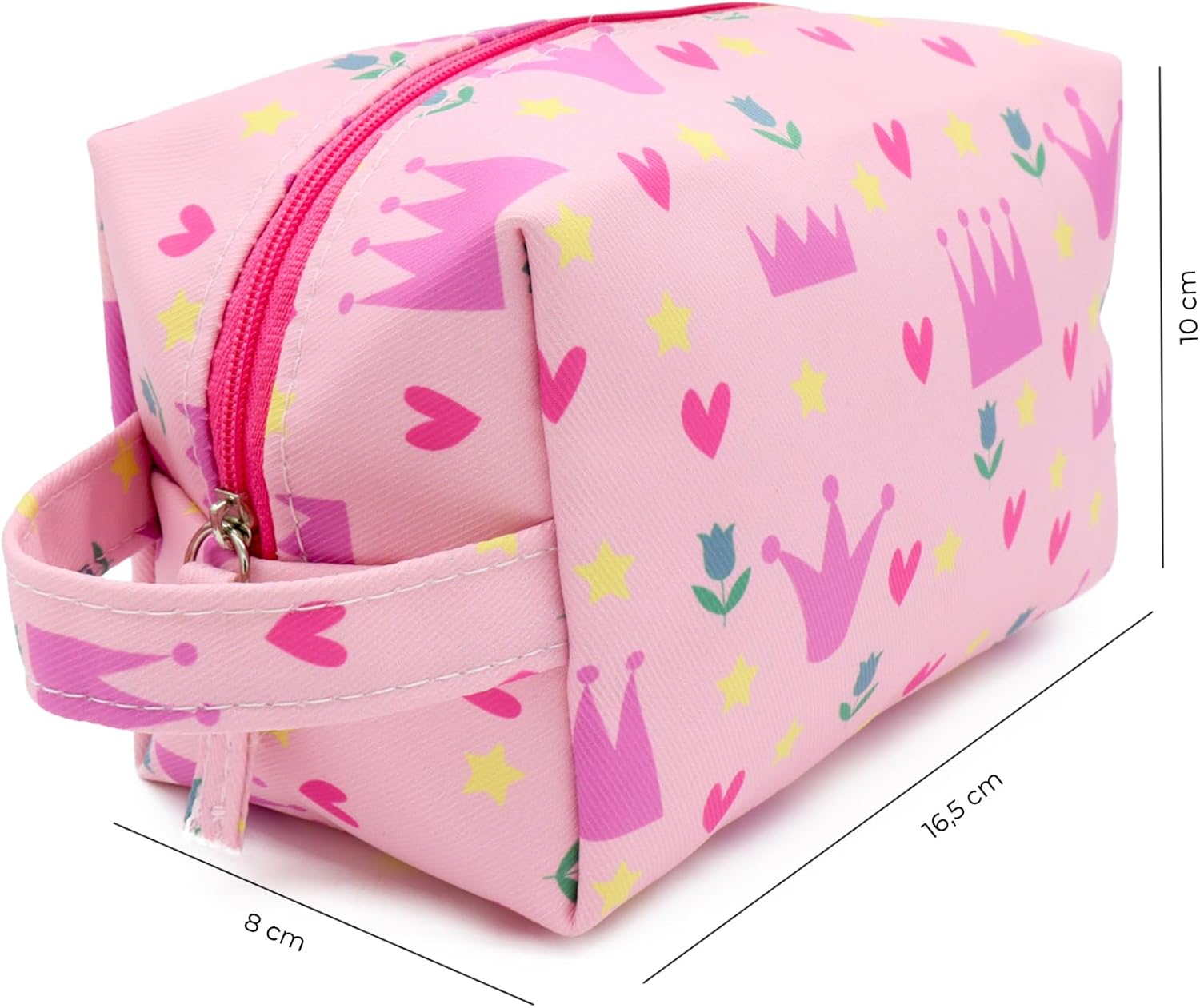 Toiletry Bag, Children, Girl, Youth, Fun, Toiletry Bag, Travel Toiletry Bag, Case, Spanish Brand, Pink Crowns, Children's Toiletry Bag