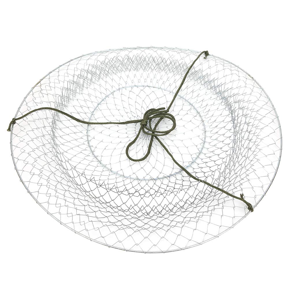 Red de Pesca Plegable de Alambre de Acero, Trampa Portátil para Pescar, Cangrejos, Langostas para Pesca Al Aire y Paseos en Bote, 17,7 Pulgadas de Diámetro