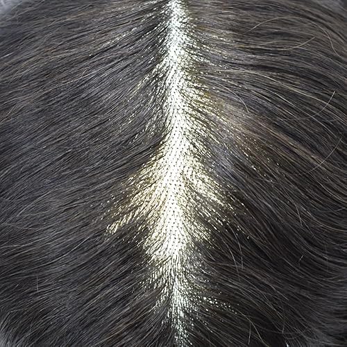 Miniatura 3 de Tupé de pelo para hombres, pieza de pelo fino mono 100% real Remy sistema de cabello humano para hombres, postizos duraderos para hombre, toupee