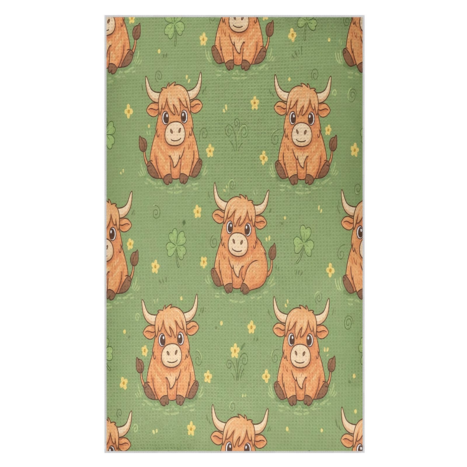 BURSTDDY Highland Cows Kitchen Towels,Absorbent Dish Towels 1 Pack