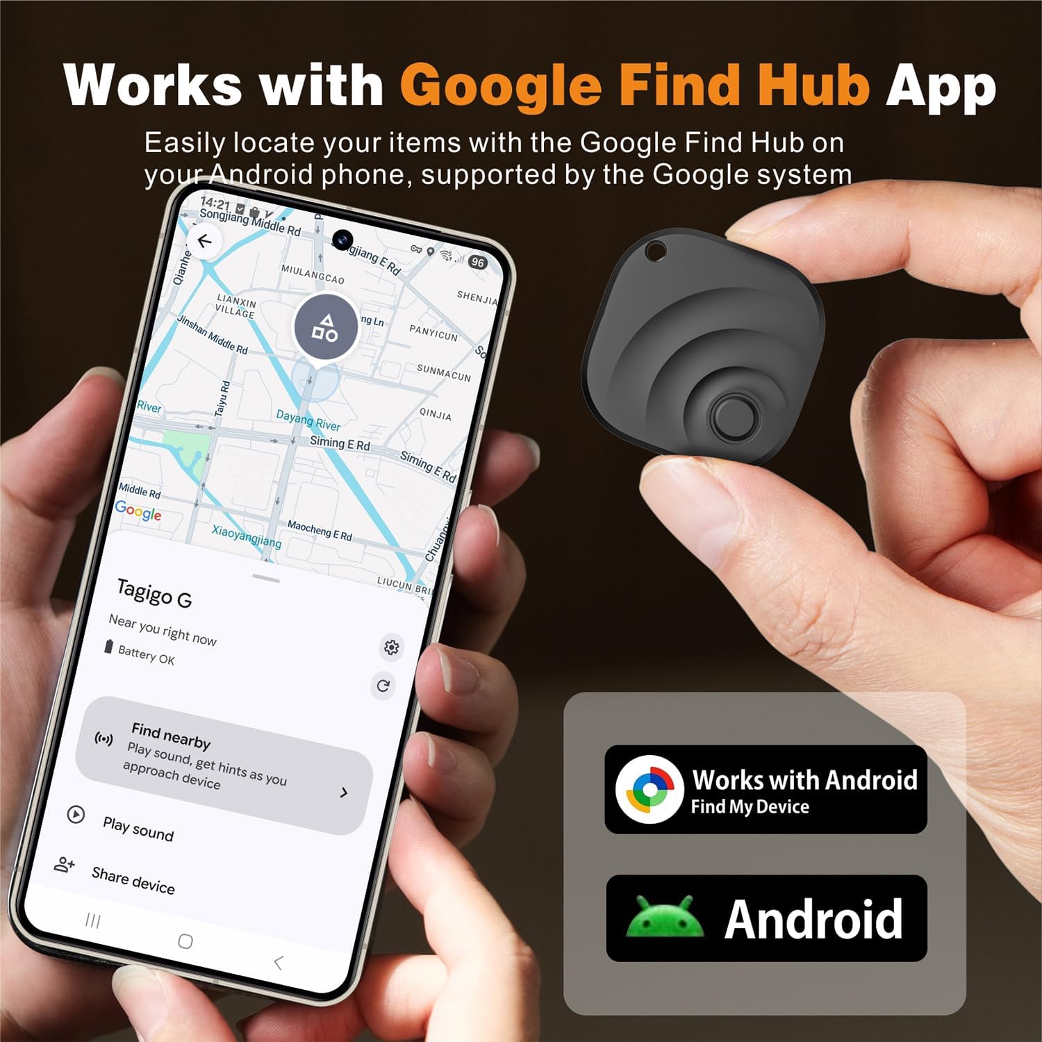 2026 Upgraded Android Tracker Tags-4 Pack, Tracking Device for Android Phones, Compatible with Google Find Hub, Air Tracker Item Locator for Keys, Luggage, Backpack, Travel
