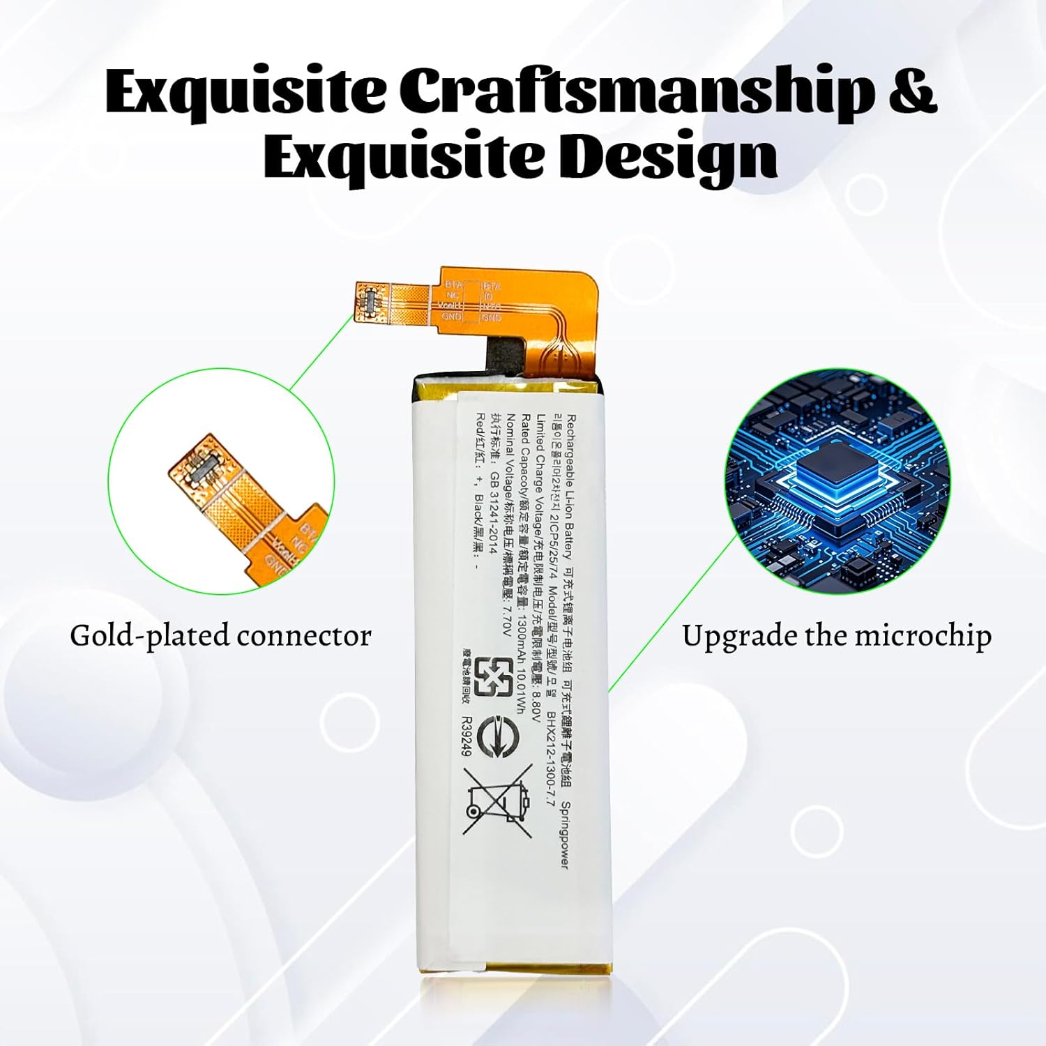 1300mAh Pocket 3 Camera Replacement Internal Battery for DJI Osmo Pocket 3, BHX212-1300-7.7