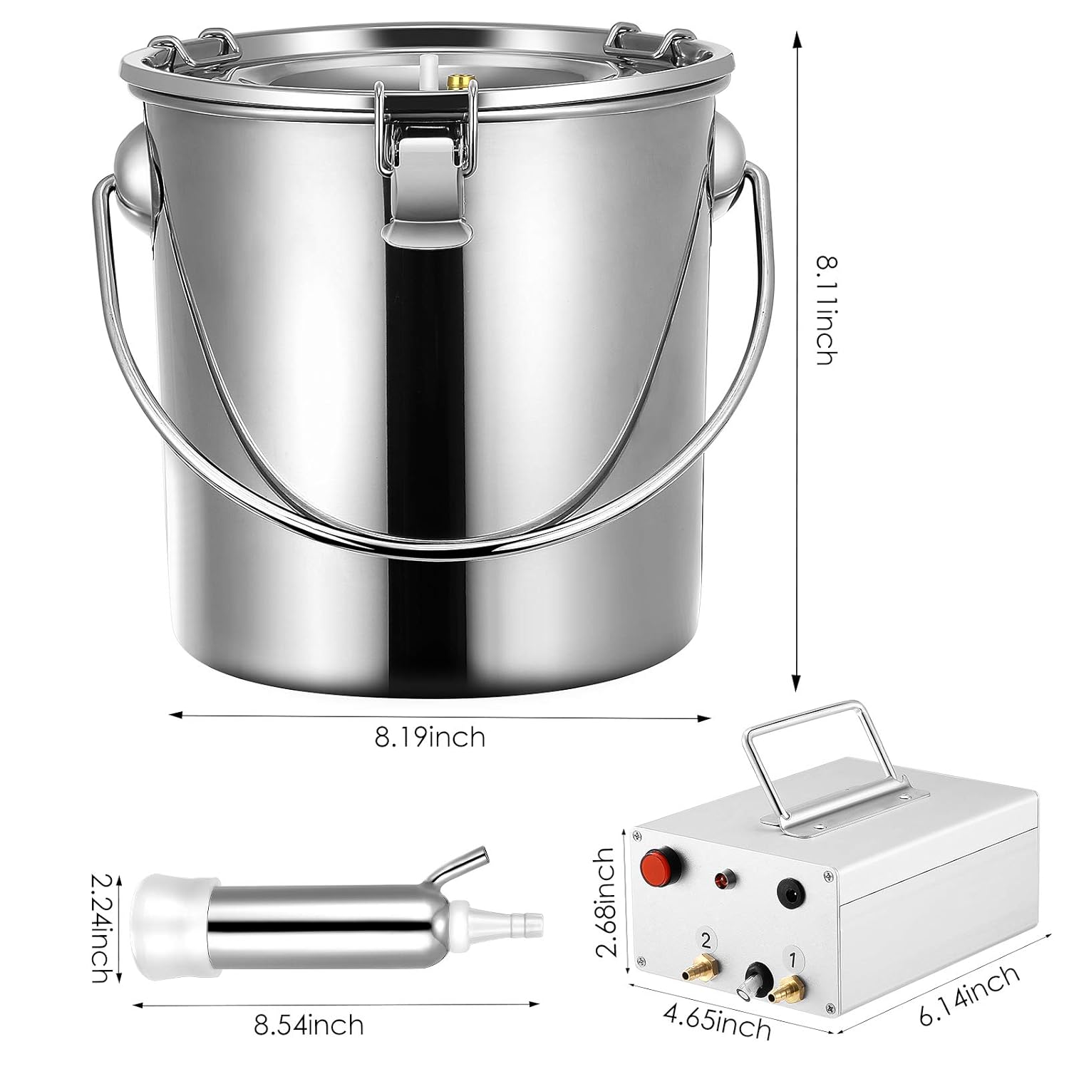 7/14L Cow Milking Machine Rechargeable Use Electric Vacuum Pulsation Suction Pump Milker Machine Suitable for Farms Or Daily Family Portable with Brush Milk Lining (7L) : Patio, Lawn & Garden