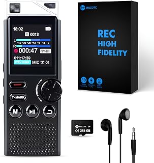 WUCOTC 264GB Professional Voice Recorder: 18,000 Hours Storage, AI Noise Reduction, Voice Activated for Lectures & Meetings