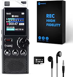 Professional 264GB WUCOTC Digital Voice Recorder - Voice Activated, HD Stereo, 18000 Hours