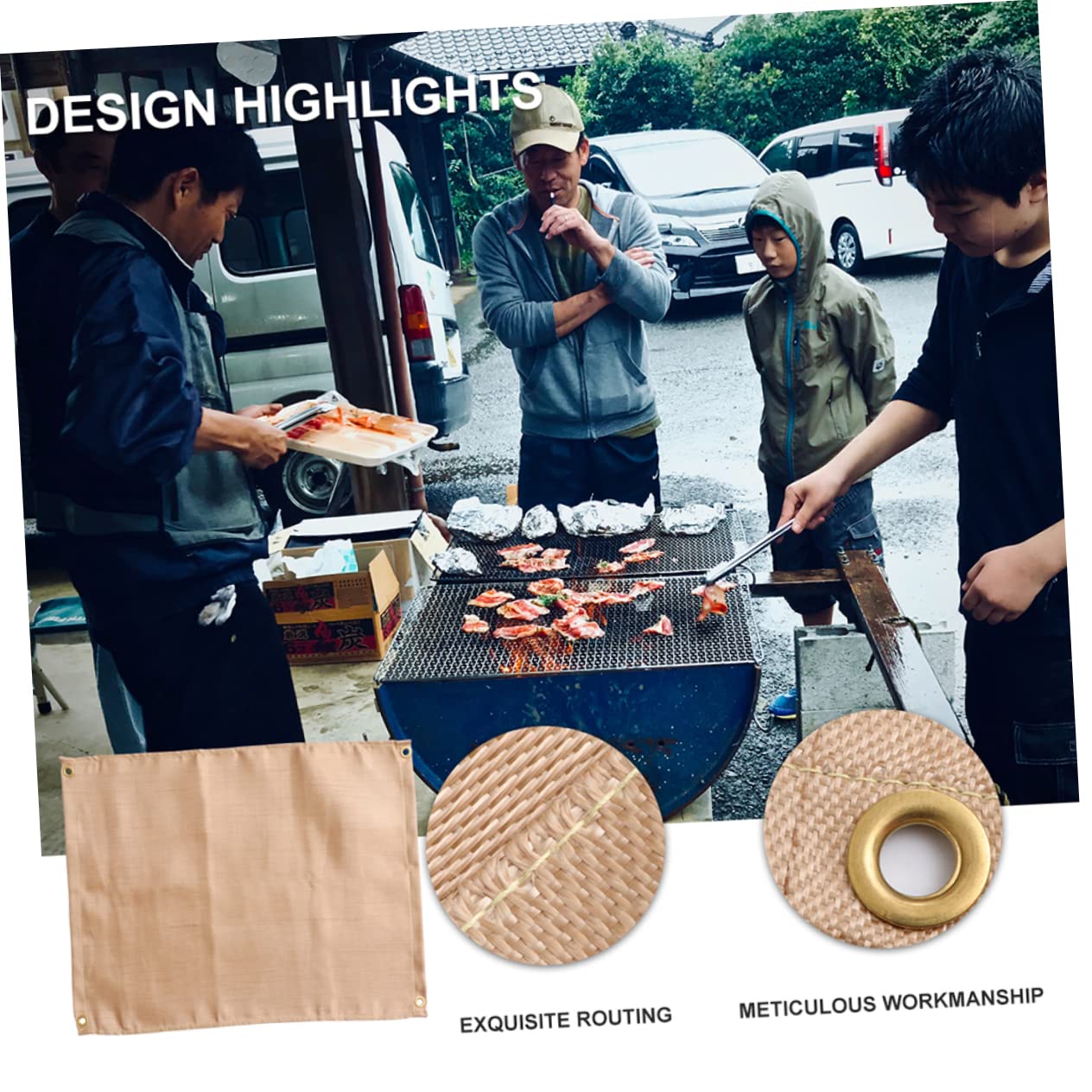 HANABASS 1Pc Fire Resistance Blanket Insulation Mat for Barbecue Camping Emergency Survival and Grill Use Cloth