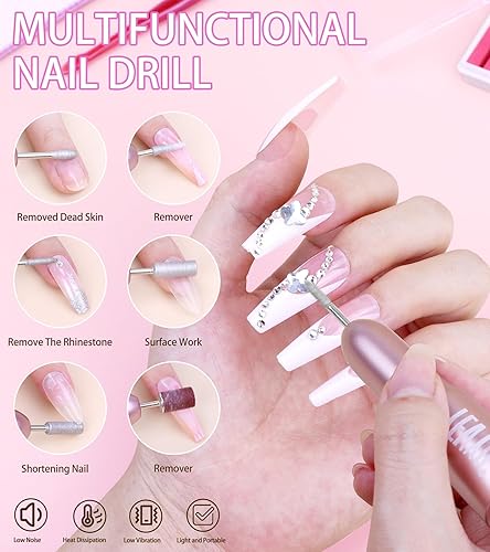 Miniatura 6 de Kit de uñas acrílicas con taladro, kit de uñas acrílicas para principiantes con todo con luz UV, herramientas de arte de uñas, juego de regalo para