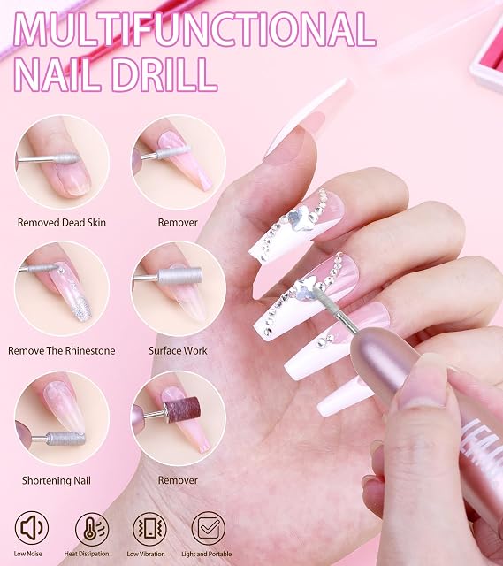 Acrylic Nail Kit with Drill, Acrylic Nail Kit for Beginners with Everything UV Light Nail Art Tools Gift Set for Home Salon