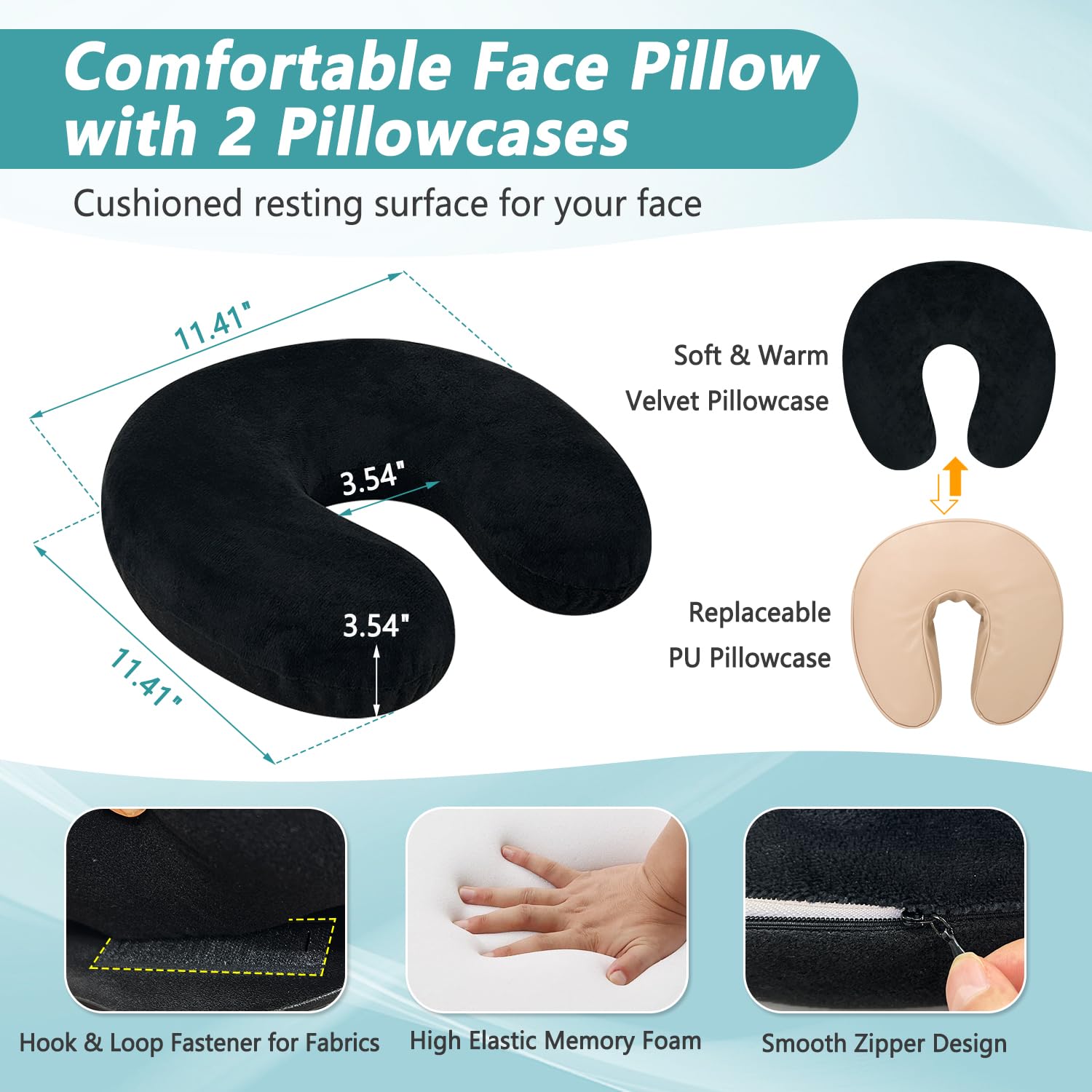 Kit de masaje para la parte superior del colchón, almohada facial para reposacabezas de masaje para colchón de cama, soporte para cabezal de masaje de cama, accesorio de masaje ajustable para colchón 4