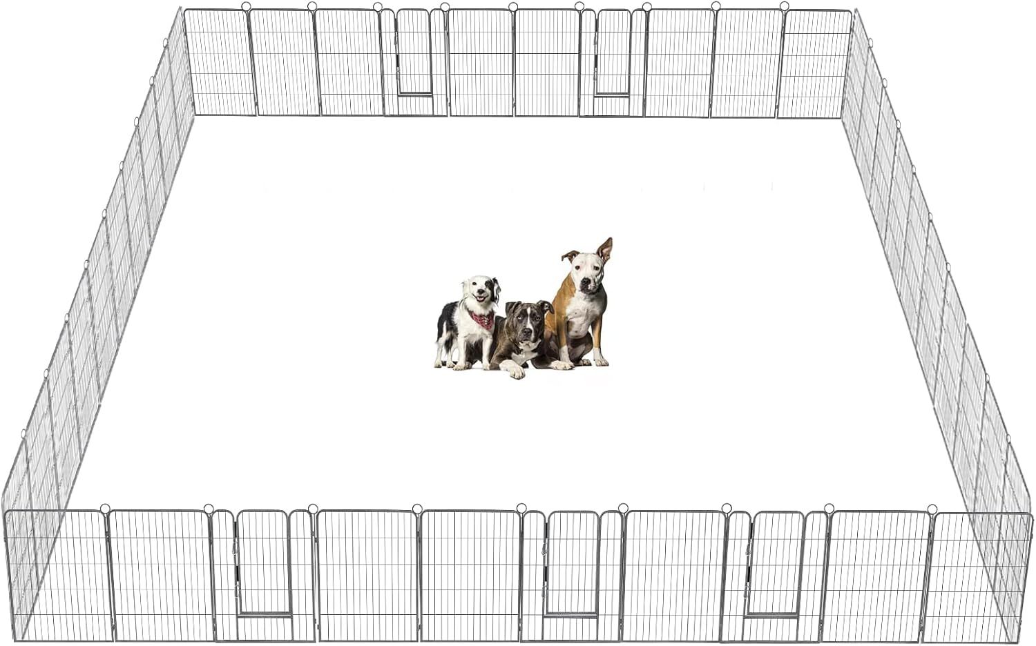 Dog Playpen, Foldable Metal Pet Dog Exercise Fence Pen with Door Gate, Heavy Duty Metal Small Animal Fence, Dog Kennel Outdoor (8 Panels, 31 Inch)