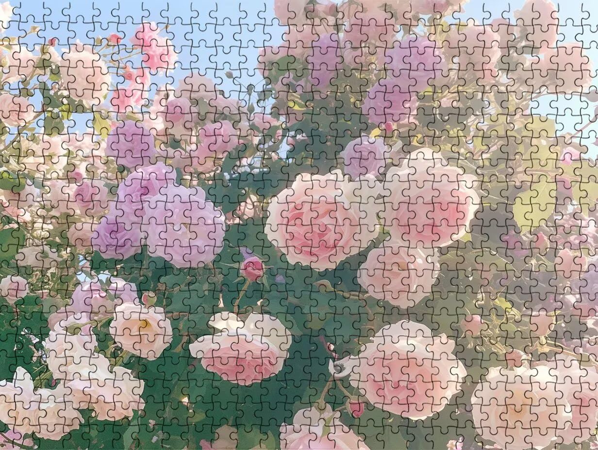 R2KH371 puzzle dla dorosłych, 5000 elementów, różowe kwiaty, wyzwanie dla rodziny, do zabawy, rękodzieło, puzzle zręcznościowe dla dorosłych, wyzwania