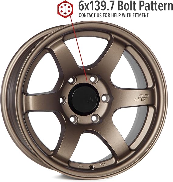 Steller 17 Inch Wheels Flat Matte Bronze 6x139.7 17x8.5, et-10mm Offset, 106.1mm CB, 57DR-X Style Rims Compatible with Toyota 4Runner, Tacoma, FJ Cruiser Lexus GX460 GX470