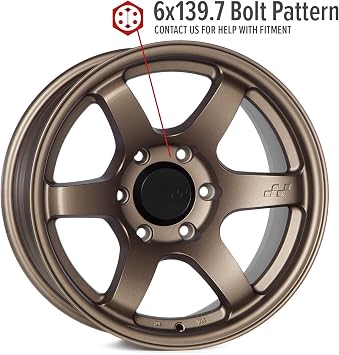 Steller 17 Inch Wheels Flat Matte Bronze 6x139.7 17x8.5, et-10mm Offset, 106.1mm CB, 57DR-X Style Rims Compatible with Toyota 4Runner, Tacoma, FJ Cruiser Lexus GX460 GX470