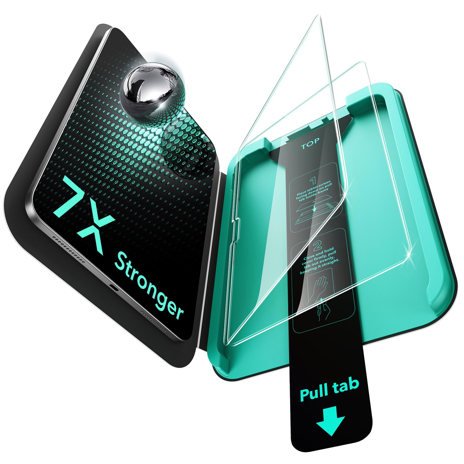 ESR 2 Pack Armorite Screen Protector for iPad Air 13 Inch M3/M2 (2025/2024), 9H Hardness Tempered Glass Film with UltraFit Tray, Military Grade Protection, HD Clarity, Dust and Bubble Free