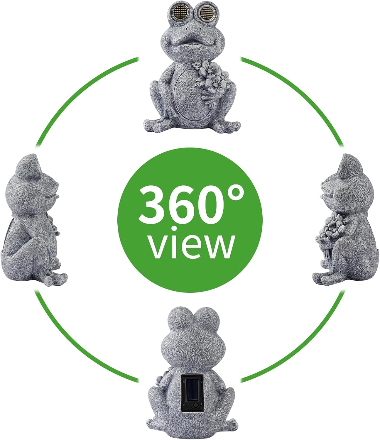 Solar Powered Frog Statue Lights, Frog Figurines Outdoor Garden Decor, Outdoor Patio Decor, Patio Porch Lawn Backyard Decor, Gardening Birthday Gifts for Daughters and Moms