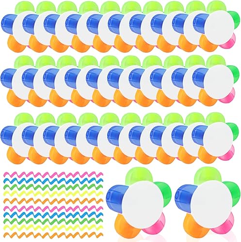 50 rotuladores de pétalos a granel, 5 en 1 con forma de flor multicolor para estudiantes y profesores, aula y oficina, suministros estéticos de