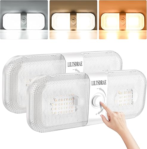 LILTSDRAE Luces interiores de 1700 lúmenes, 3 colores de 12 V voltios, luz LED súper brillante de 120 LED, lámpara de cúpula para accesorios de