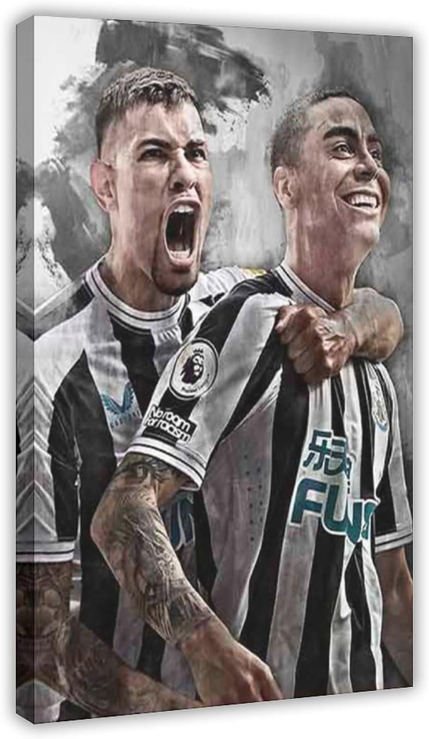 XMSCWSRY Miguel Almirón Poster Bruno Guimarães Canvas Poster Wall Art Decor Print Picture Paintings for Living Room Bedroom Decoration Frame: Frame:24x36inch(60x90cm)