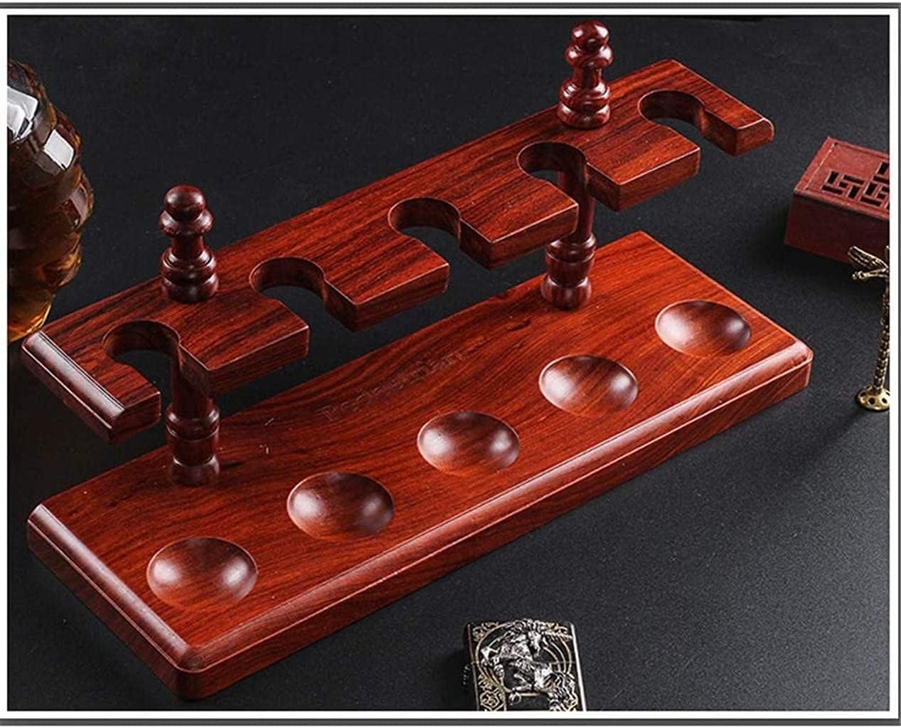Vintage Tobacco Pipe Stand Rack, Wooden Display Holder with Pipe Rack, Smoking Pipe Stand Decorative Box