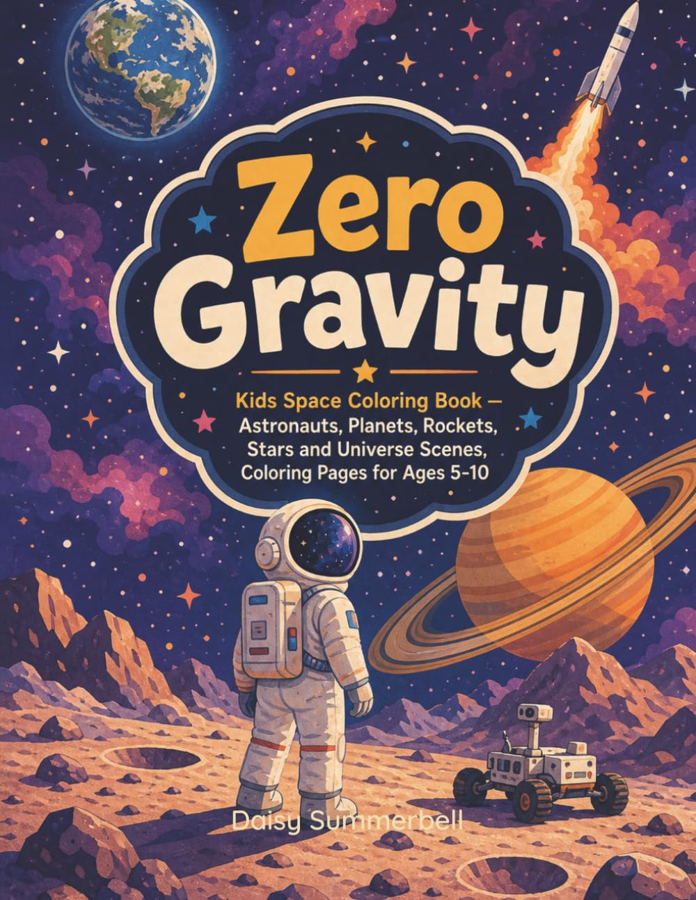 Zero Gravity: Kids Space Coloring Book — Astronauts, Planets, Rockets, Stars and Universe Scenes, Coloring Pages for Ages 5-10 (Little Explorers)
