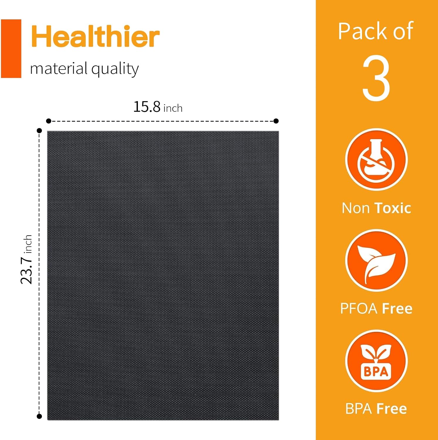 3 Pack Nonstick Oven Liners for Bottom of Oven, Reusable - Heavy Duty Large Teflon Mats 16x 24", Easy to Clean - Electric Gas Oven Floor Protector Liner -Reduce Food Spills and Stuck image 5