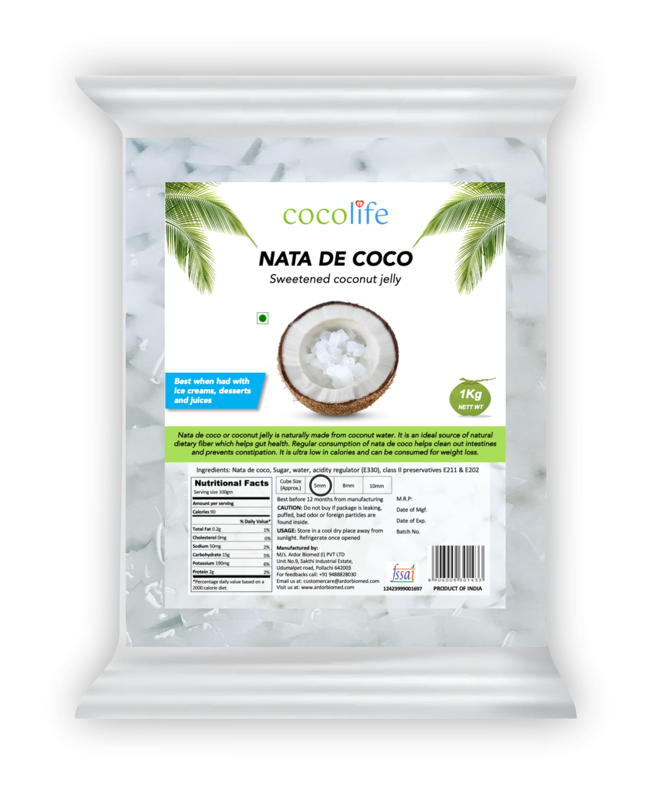 Nata de coco 5mm 1 kg pack (B0CN9P6LYH) Amazon Price History, Amazon Price Tracker