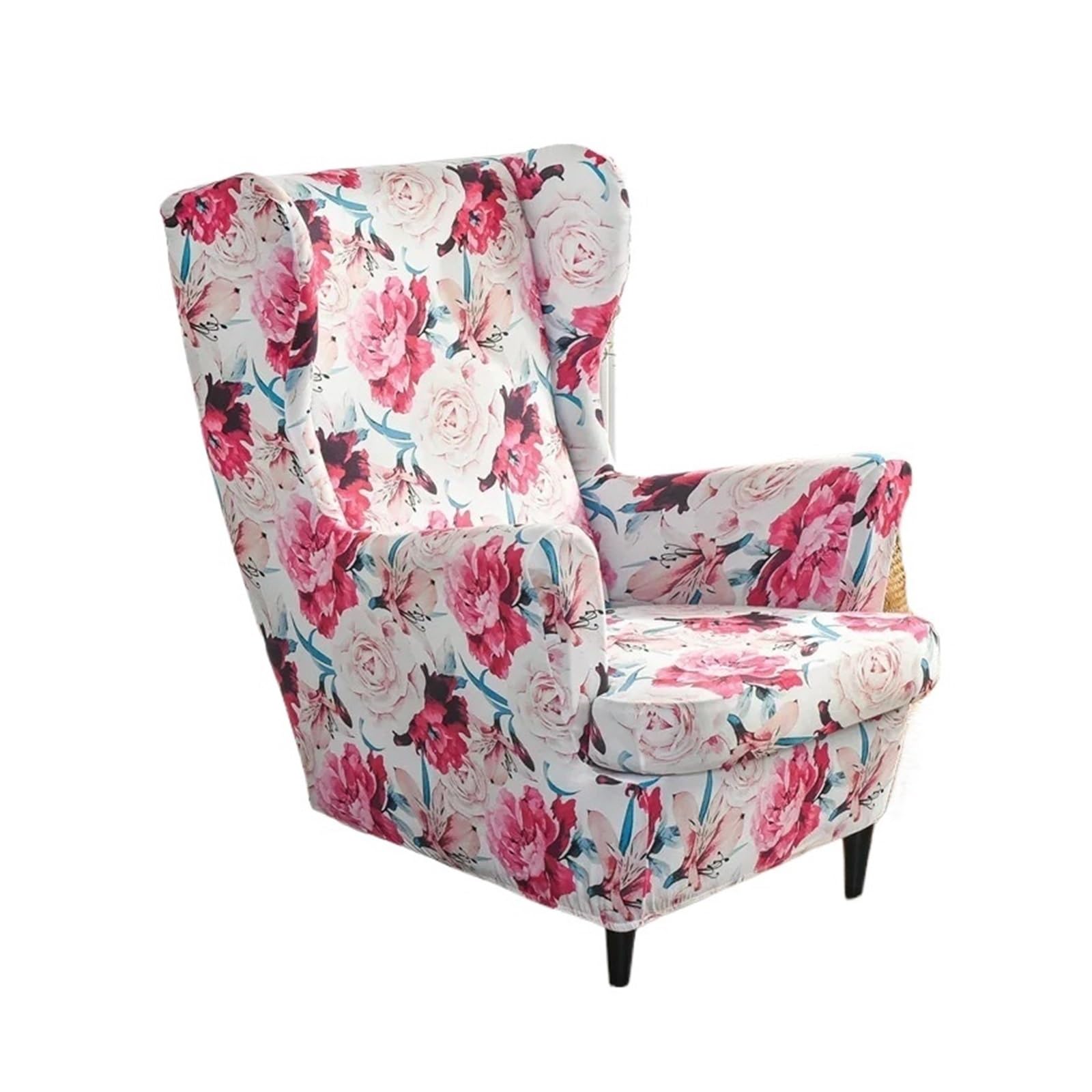 GCYEIDMA Wing Chair Slipcover Elastic Wing Chair Cover Stretch Sofa Slipcovers Sloping Armchair Case with Seat Cushion Covers(A16 Wingchair Cover)