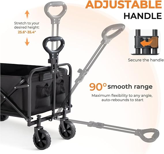 Foldable Market Trolley, 100 Kg Carrying Capacity, Sturdy Steel Body, Oxford Fabric, Waterproof Design, 360 Degree Maneuverable Wheel, Wagon Carrying Trolley For Camping, Beach, Market, Market