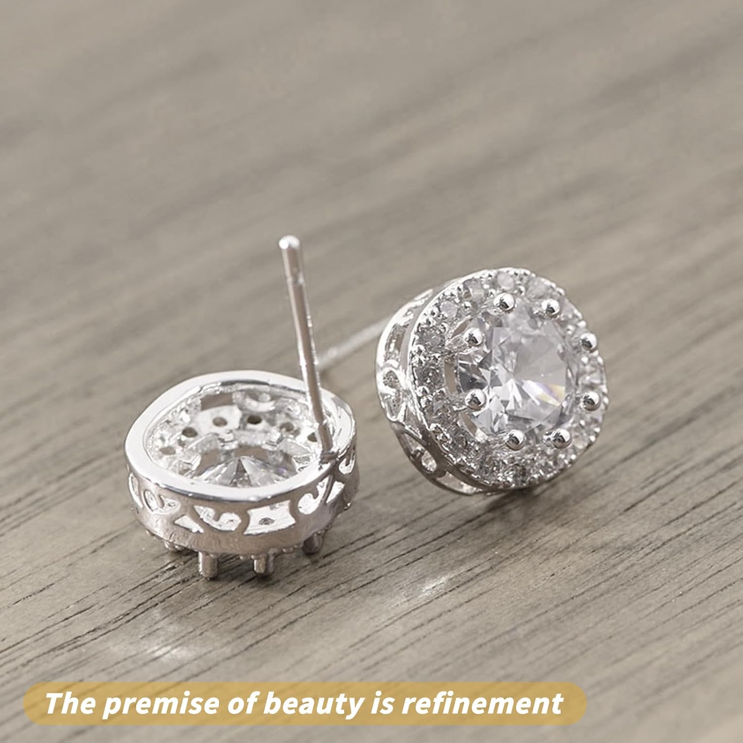 Cubic Zirconia Earrings Studs Post Heart/Round/Simulated Diamond Stud Earrings for Women's Birthday Trendy Gifts - Image 5