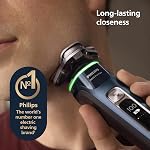 Philips Shaver i9000 Prestige, Wet & Dry Electric Shaver, Mystic Aqua, With Skin IQ Technology, Triple Lift & Cut System, 360 Rotating Dual SteelPrecision Blades, Quick Clean Pod, Model XP9201/20