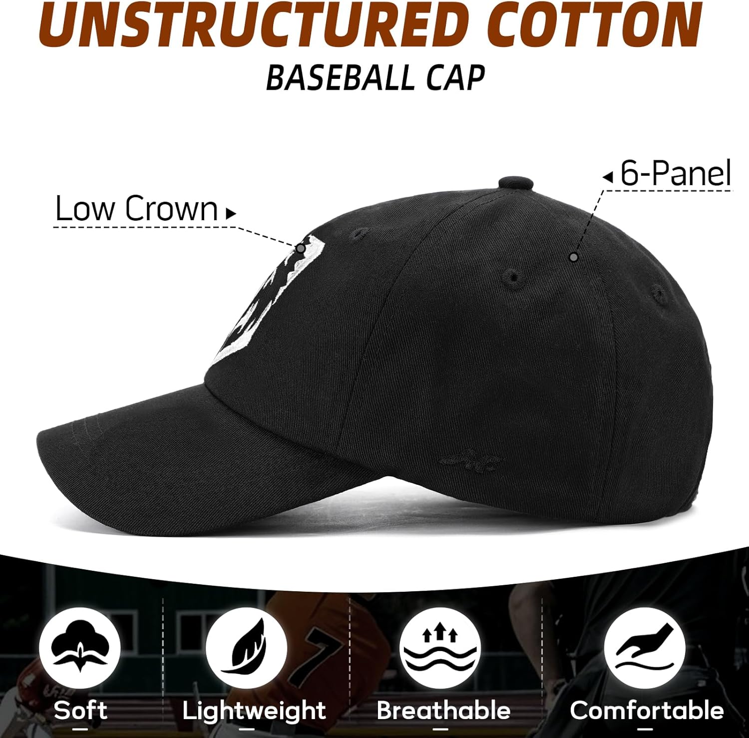 Fashionable Animal Baseball Cap for Unstructured Soft Cotton Adjustable Baseball Cap Men Women - Image 5