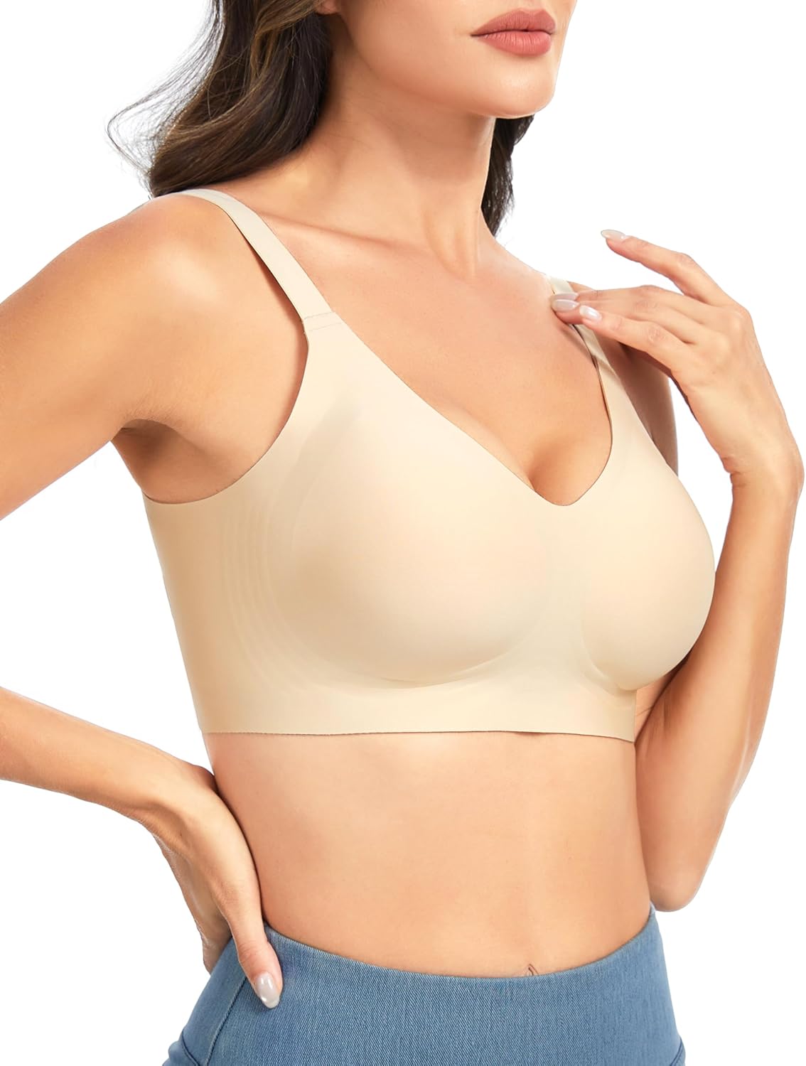THE GYM PEOPLE Women’s Wireless Seamless Bras Full Coverage Comfortable Bralette Invisible Everyday Tshirt Bra Padded - Image 5