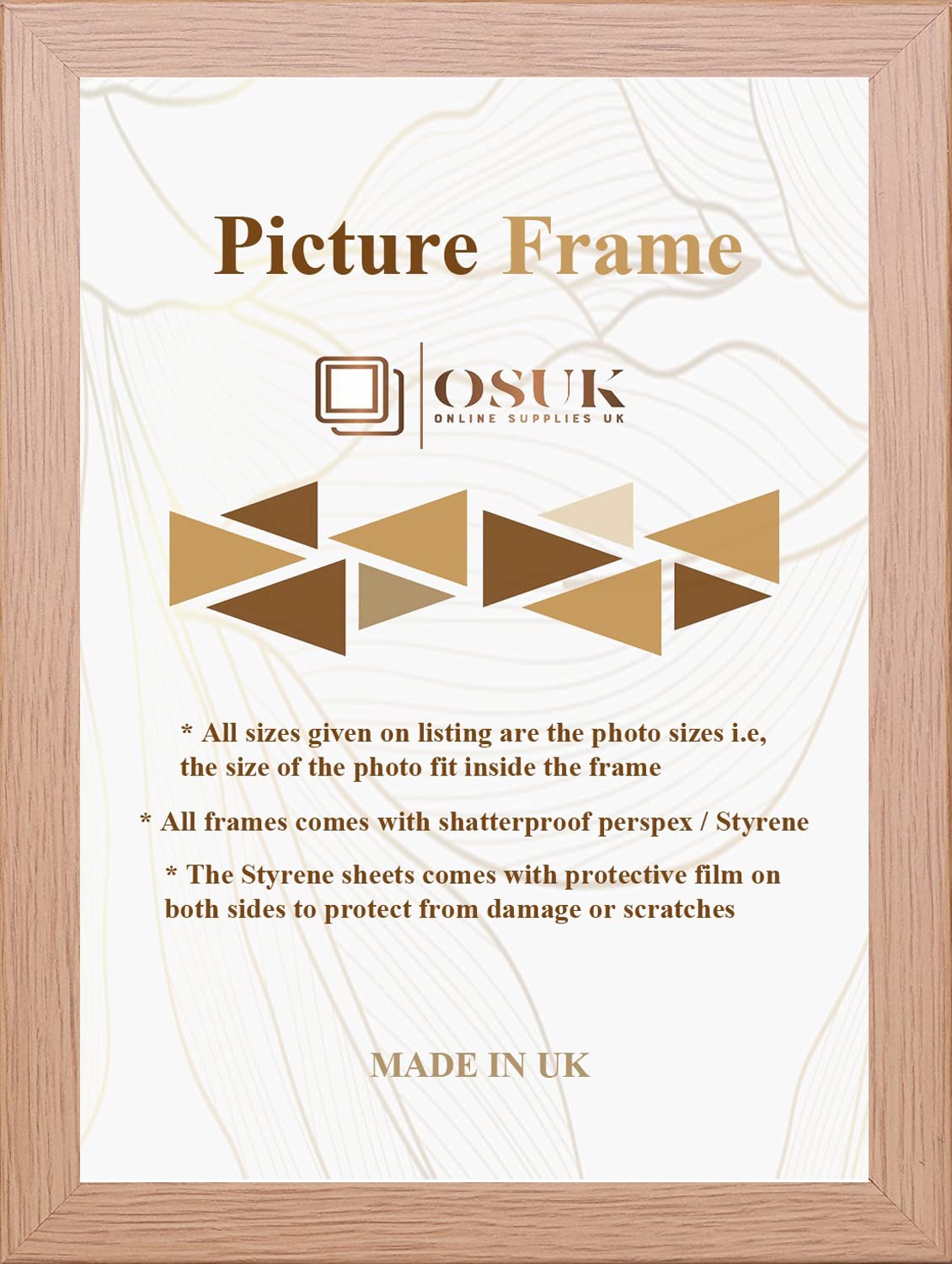 Frame Eazy Oak Osuk 19X13 Inch Frame Photo Frame With Clear Perspex Front & Wall Mounting To Hang Portrait Or Landscape (, 19"X13" (48.26X33.02cm))