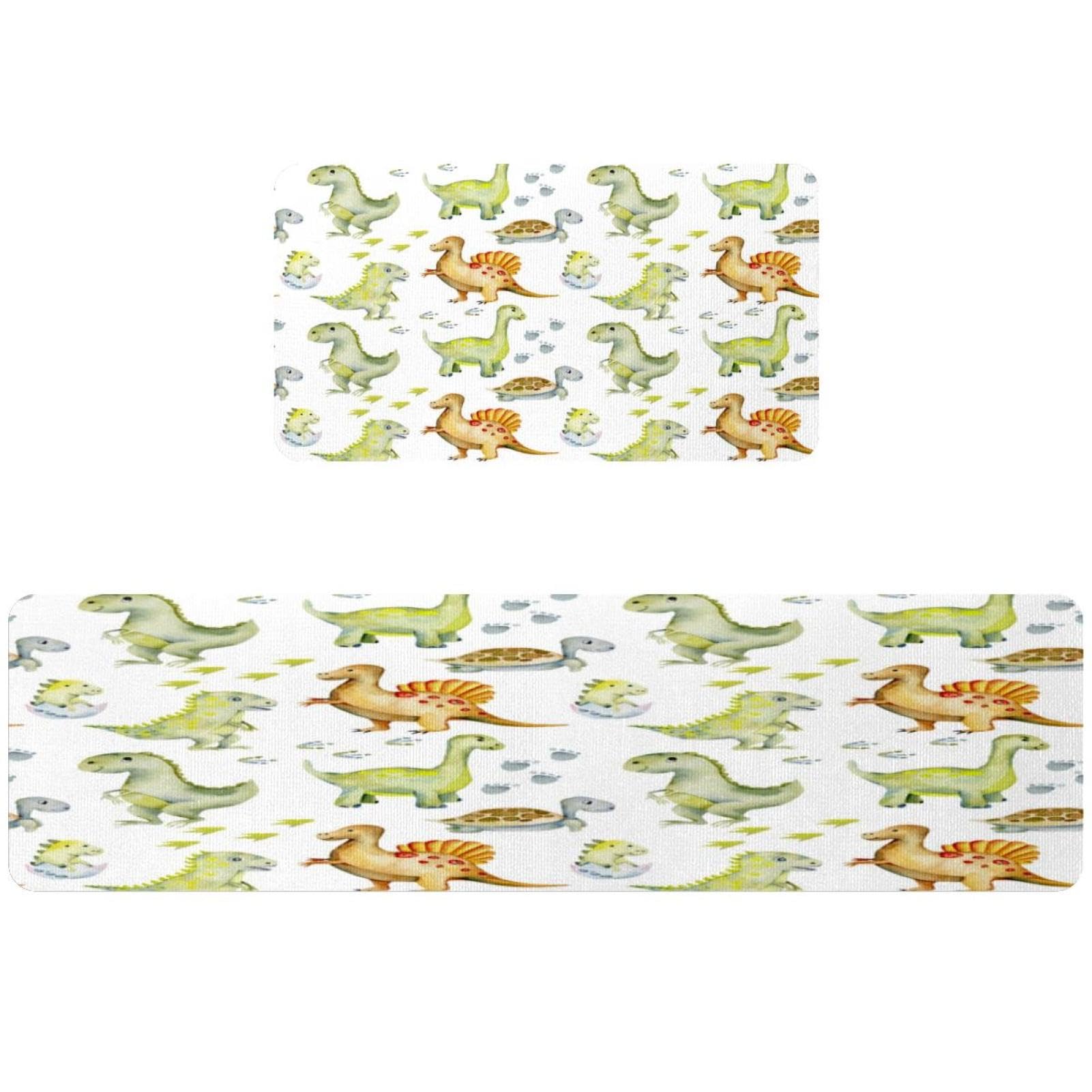 Alfombra de cocina de dinosaurio bebé VAPOKF lavable y antideslizante de 2 piezas